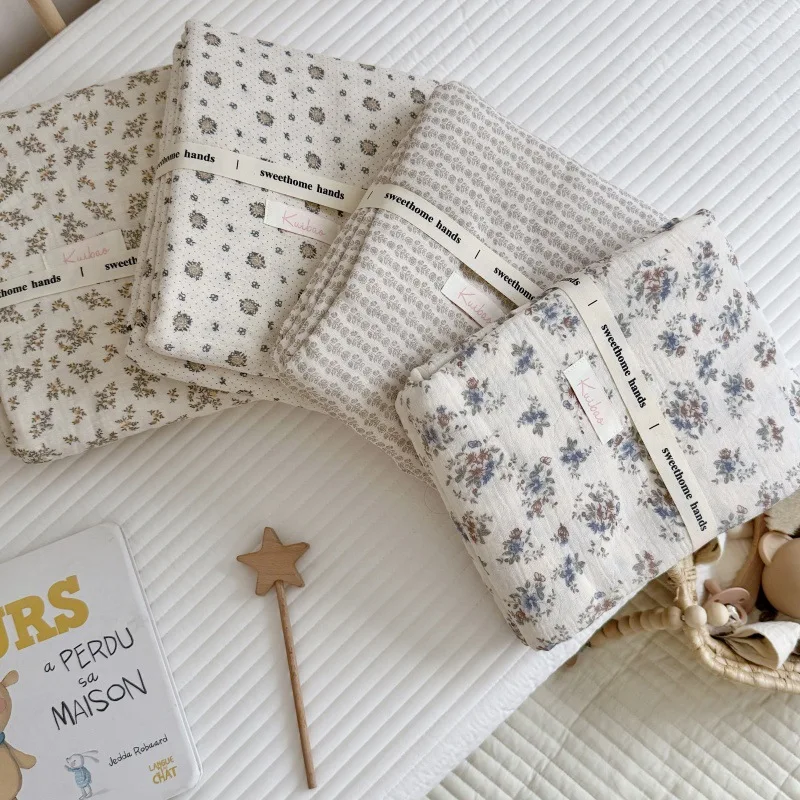 Summer Baby Blanket Newborn Muslin Baby Swaddle Wrap Blankes For Girls Boys Floral Cotton Receiving Blanket For Crib Quilts Item