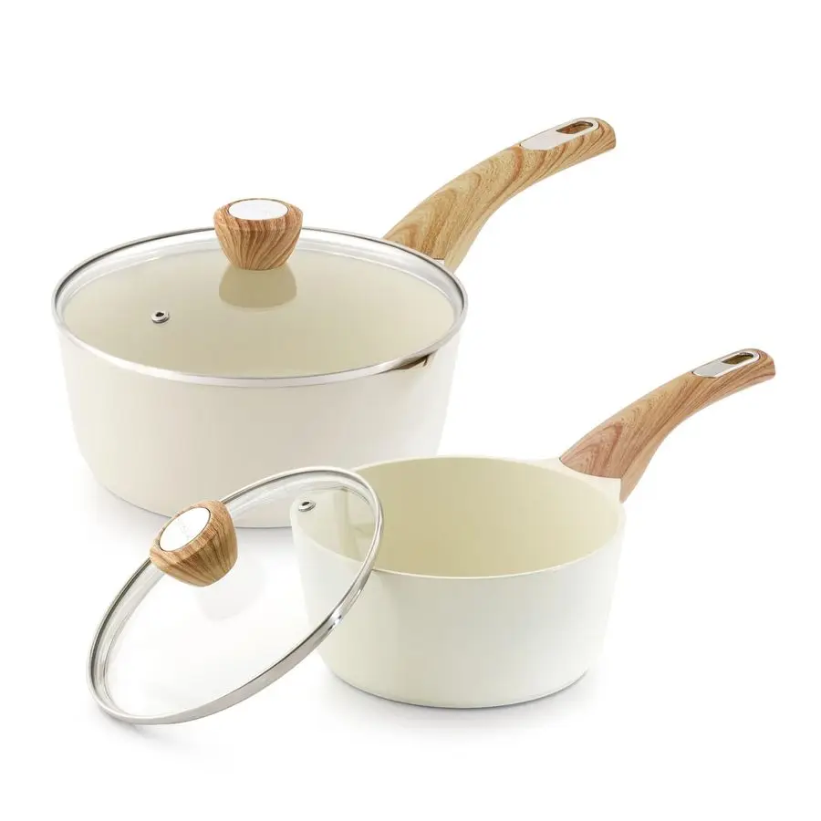 

2.0 amp 3.0 Quart Ceramic Sauce Pan Sets with Lid, Cooking Pots Set, Nonstick Saucepan Set with Pour Spout, Small Kitchen Pot, N