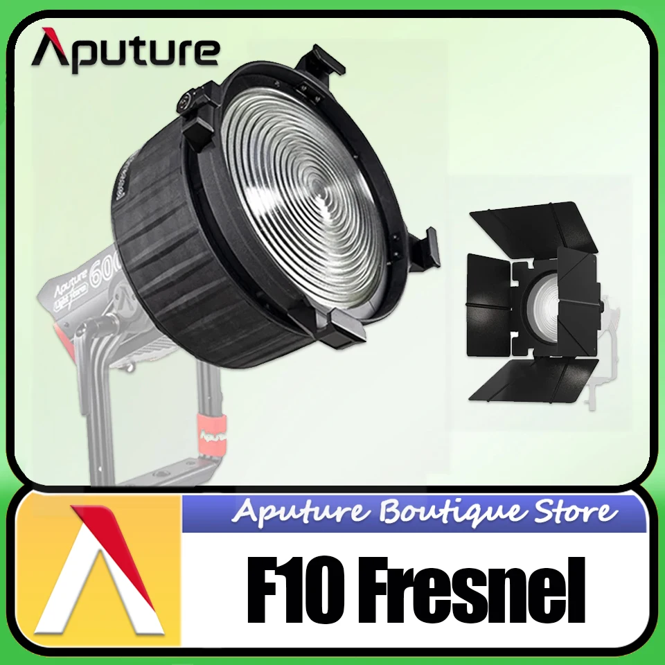 

Aputure F10 Fresnel Lens with F10 Barndoors for Studio Film Video Light Photography Kit Aputure LS 600d Pro