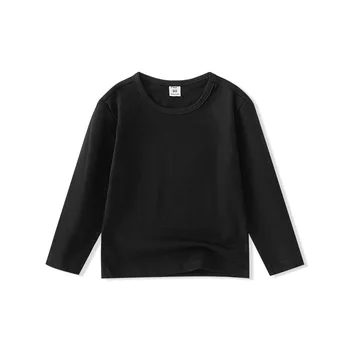 Kids' Long-Sleeve Cotton T-Shirt | Soft Crew-Neck Top Ages 2-8 2 2026 Kids Cotton Long Sleeve Tee Crew Neck Basic Tops Casual Soft Breathable T-Shirt Boys Girls Spring 2-8Y Children Clothes 2