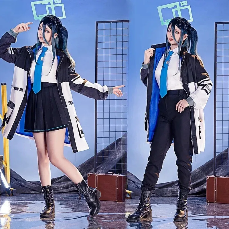 

asdh8@Tendou Arisu cosplay Costume Wig Coat Game Blue Archive High School Uniform Clothes Halloween Party for Women Girl