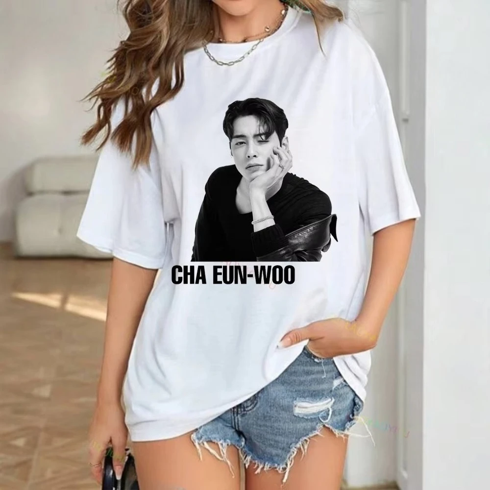 Cha Eun Woo Graphic T Shirts Gift Ideas for Fan Harajuku Women's T-shirt Concert Fans Shirt Korean Popular Clothes Y2k