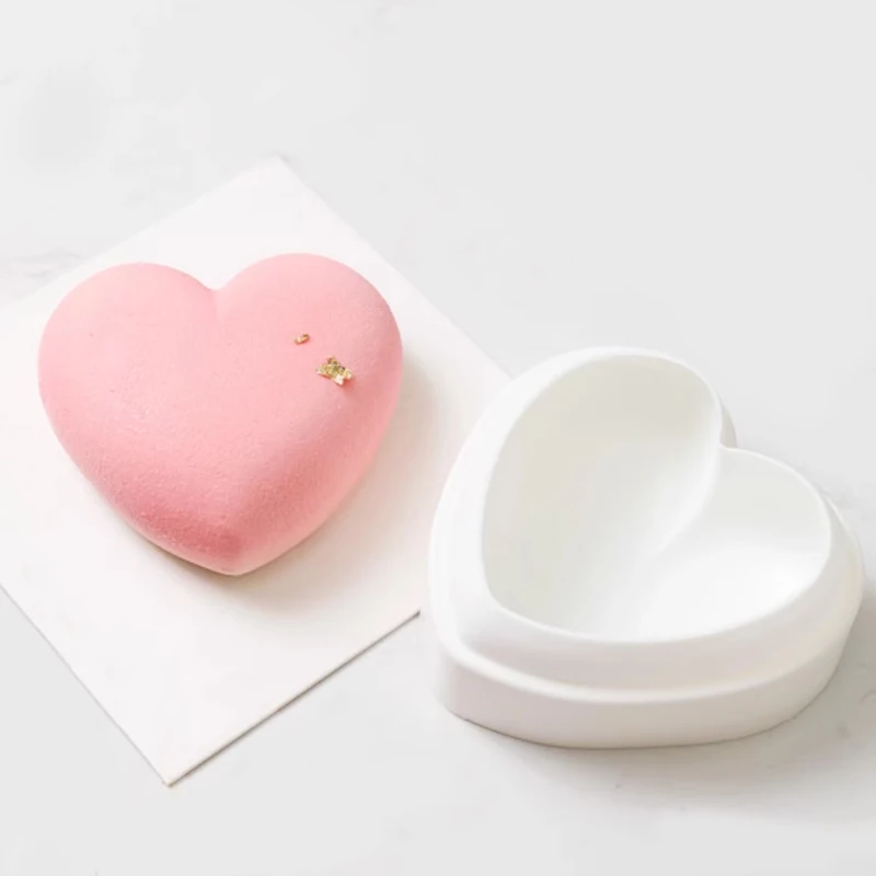 Valentine's Day 4/6/8 Inch Heart Shape Design French Mousse Moulds Silicone Cake Mold Kitchen Bakeware Cake Decorating Tools