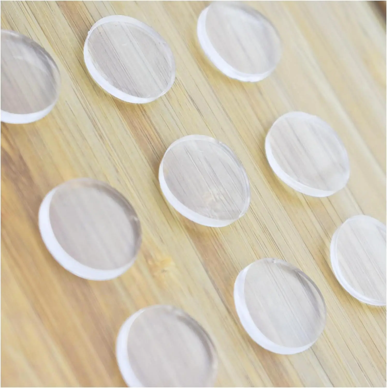 

Soft Clear Glass Table Top Anti Slip Bumper Pads Non-Adhesive Rubber Spacers Dots 3mm Thickness 20 Count