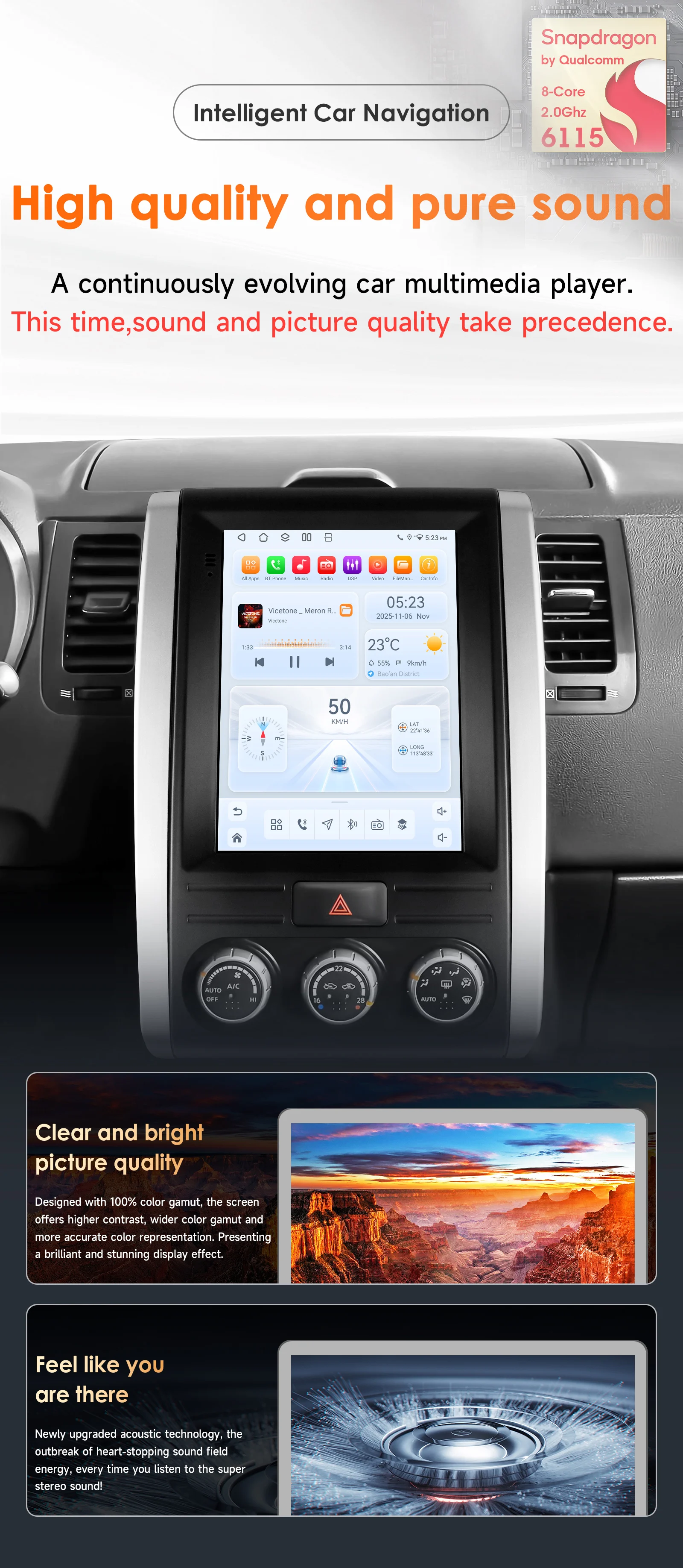 9,7-Zoll-360-Grad-Kamera Android 14 Autoradio für Nissan X-Trail 2 T31 MX6 2007-2015 Multimedia-Videoplayer 6115 4G 8-Kern Carplay – Detail 3