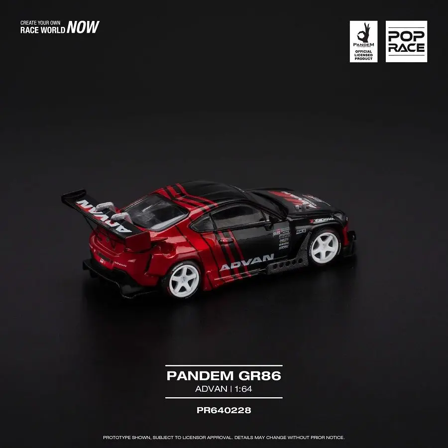 โมเดลรถอัลลอยด์ POPRACE 1/64 GR86 PANDEM ADVAN แบบทาสี