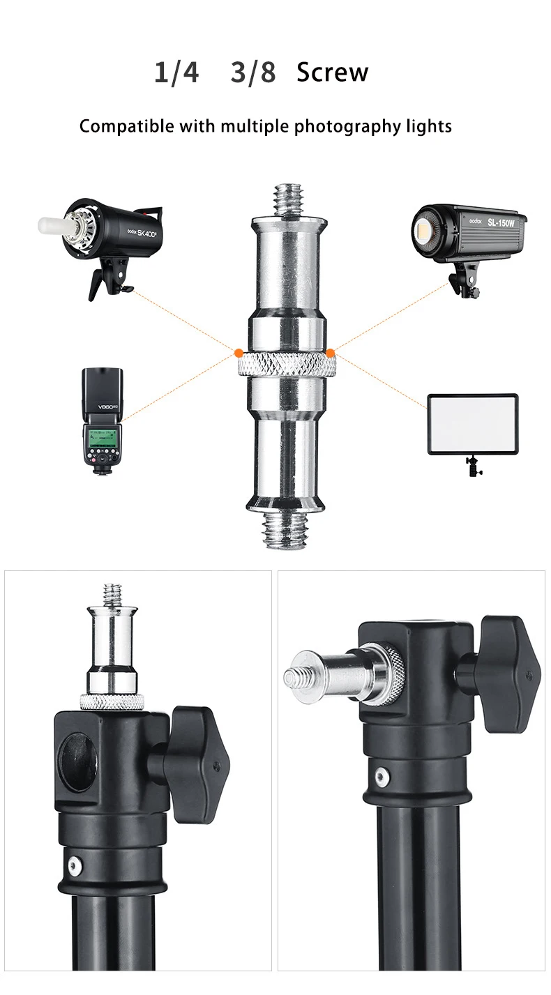 المهنية 2 في 1 متعددة الأغراض ضوء حامل بوم الذراع الألومنيوم ترايبود متعدد العلامات التجارية متوافق مع استوديو الصور الملحقات #4