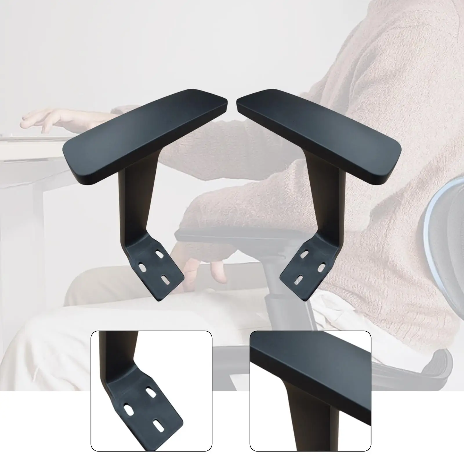 Apoios de braço ergonómicos de substituição, com design confortável e superfície lisa, e suportes verticais para cadeiras de computador e mobiliário d