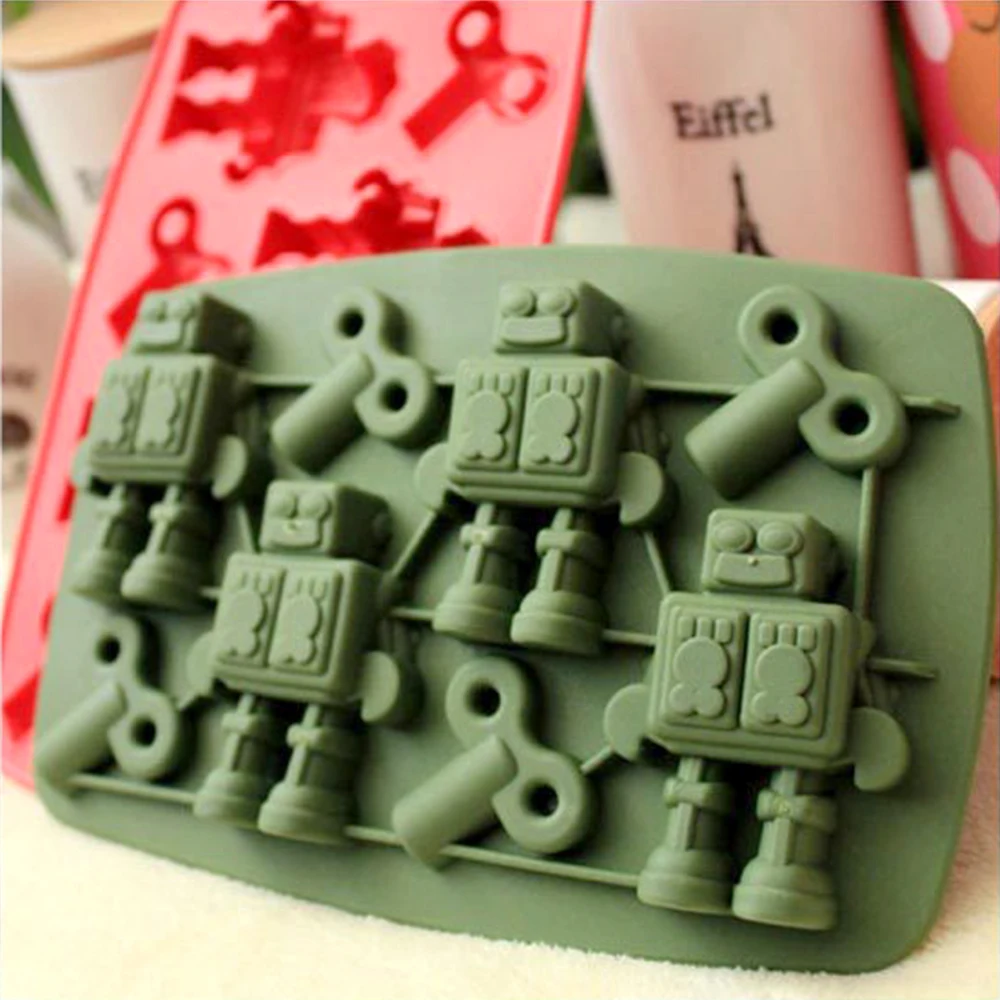 Creative Robot Stone Statue Silicon Cake Mold For Ice Cube Pastry Cookies Fondant Chocolate Sugarcraft Mold Kitchen Baking Tools