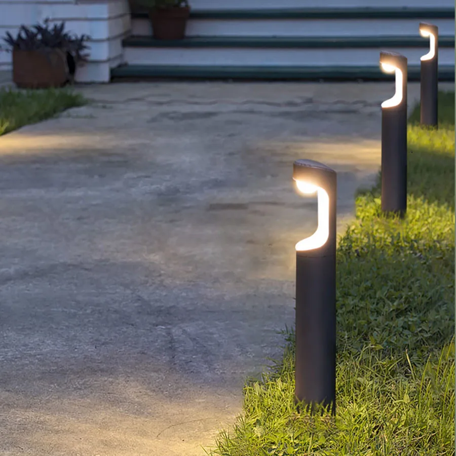 Imagem -04 - Thrisdar-outdoor Garden Pillar Light Villa Park Suporte de Gramado Post Lâmpadas Landscape Pathway Pátio Gramado Novo 60cm 7w