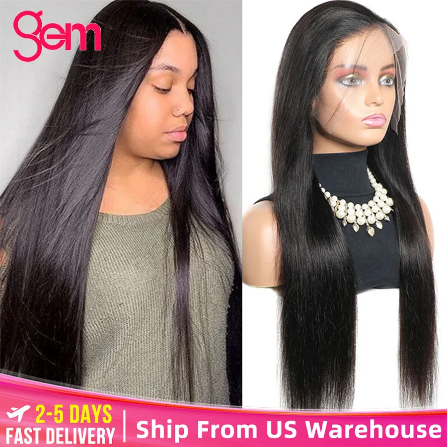 Straight Human Hair Wigs 13x4 HD Transparent Lace Frontal Wigs 180 Density 5x5 Lace Closure Wigs Brazilian Human Hair Wig Sale