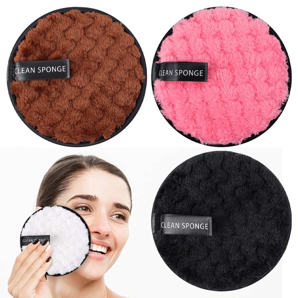 Sehr feine Faser Make-up Entferner Puff mehrfarbige Gesichts reinigung Handtuch kosmetische Puder quaste Gesichts wasch reiniger Schwamm Pads Make-up