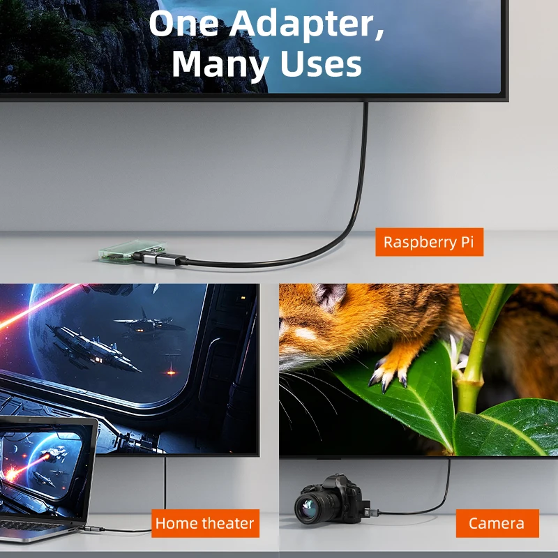 CABLETIME Mini-HDMI-Adapter Mini/Micro HDMI auf HDMI-Adapter 8K 60Hz für Raspberry Pi ZeroW Camcorder Laptop HDMI Mini-Adapter