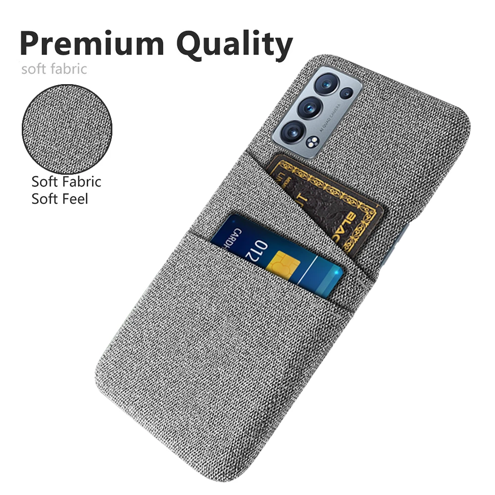 For Oppo Reno 6 Pro 5G CPH2249 Coque Reno6 Pro Funda For Oppo Reno 6 Pro 5G CPH2247 Case Dual Card Fabric Cloth Luxury Cover