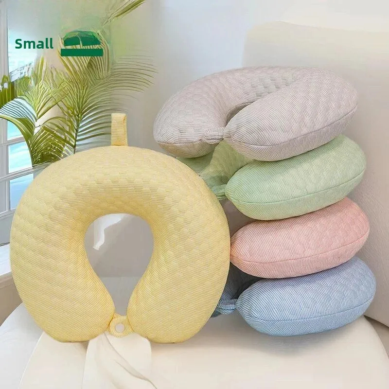 

Дорожная подушка для шеи из ледяного шелка с эффектом памяти, U-образная подушка для сна, охлаждающая, для офиса, поддерживающая, комфортная, из полиэстера