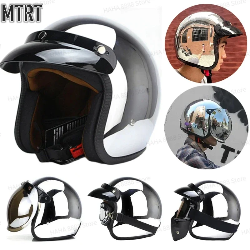 DOT Open Face Three Quarters Casco Moto Retro Motorcycle Helmet Free Goggle Free Bubble Visors Motorcycle Helmet Men Women