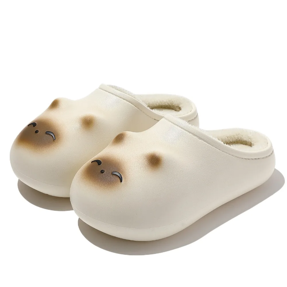 

Очаровательные водонепроницаемые тапочки-котики с закрытым носком, пушистые мюли с кошачьими лапками, теплые шерстяные тапочки на платформе, зимние