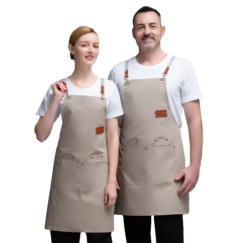 Woman Taller Waiter Apron Nail Salon Perfessional Household Kitchen Cooking Apron Women Waterproof Grill Apron With Pockets