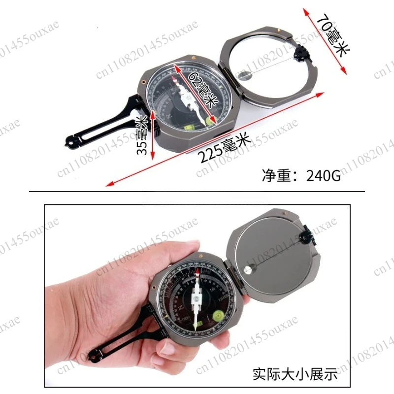HGC-6 Brunton Type Geological Compass Aluminum Magnetic Pocket Transit For Geologist Field Surveying Harbin Factory Supply