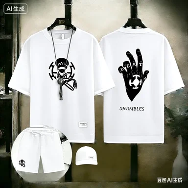 

Мужской комплект из 2 предметов с принтом Dragon Ball Z Goku "GO" и иероглифами: футболка с коротким рукавом из вафельного трикотажа + шорты, аниме-спортивный костюм в уличном стиле