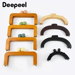 1Pc Deepeel Bag Wooden Handle Bags Closure Kiss Clasp Purse Frames Lock Buckles Handles DIY Handbag Sewing Brackets Akcesoria