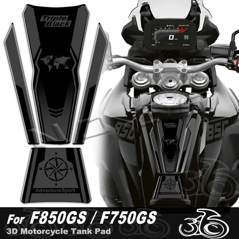 3D Resin Motorcycle Fuel Tank Protection Stickers Decals Accessories For F 850 GS F 750 GS 2020-2024 F800GS 2024-2026