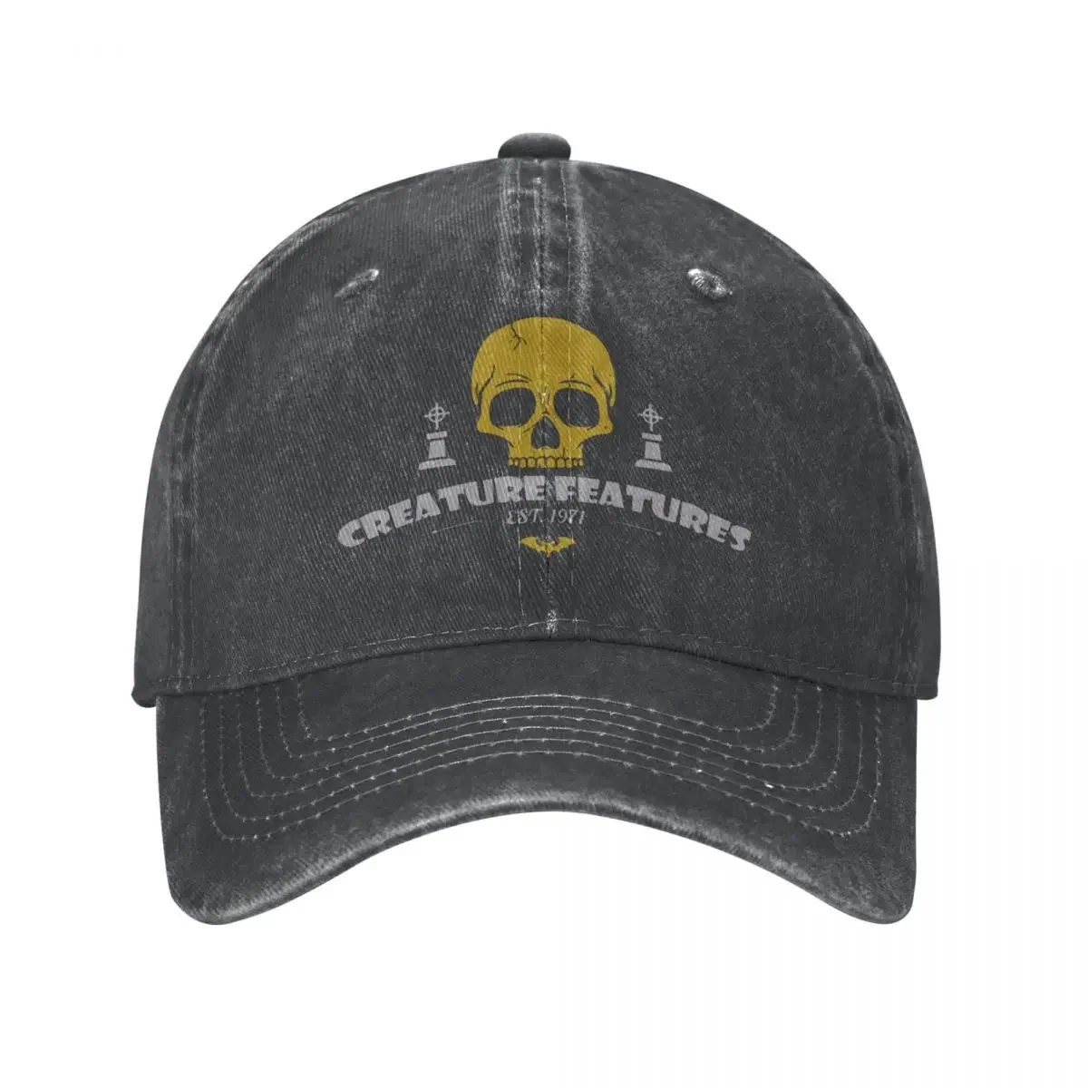 Features Skull Baseball Caps Style Distressed  Snapback Hat Letters Print Activities Adjustable  