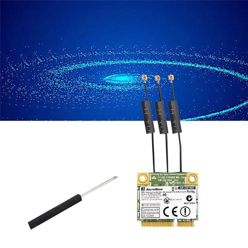 JABS-Broadcom チップ NIC BCM94360HMB ノートブック ギガビット AC1300M Bluetooth 4.0 ワイヤレス NIC PCI-E インターフェイス NIC