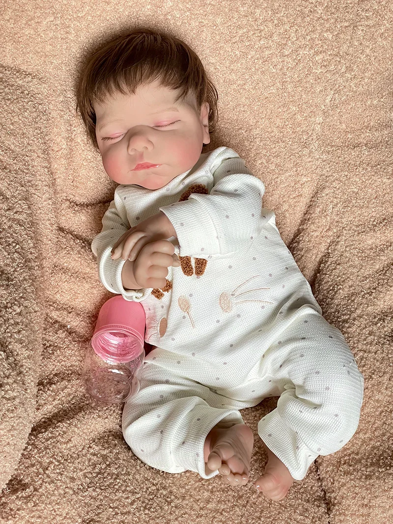 Cokela 20 cali/50 cm Realna lalka niemowlęca Realny miękki dotyk Realistyczna silikonowa lalka Reborn z ręcznie wplątowaną sztuczną h