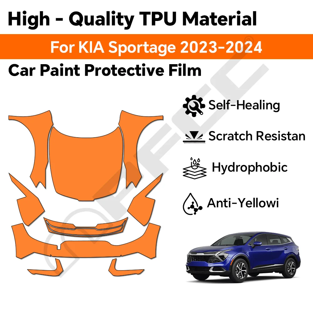 

PPF For KIA SPORTAGE 2023 2024 Pre-cut Clear Bra 9Mil TPU Paint Protection Film Car Body Bumper Anti-Scratch Kit Resistant