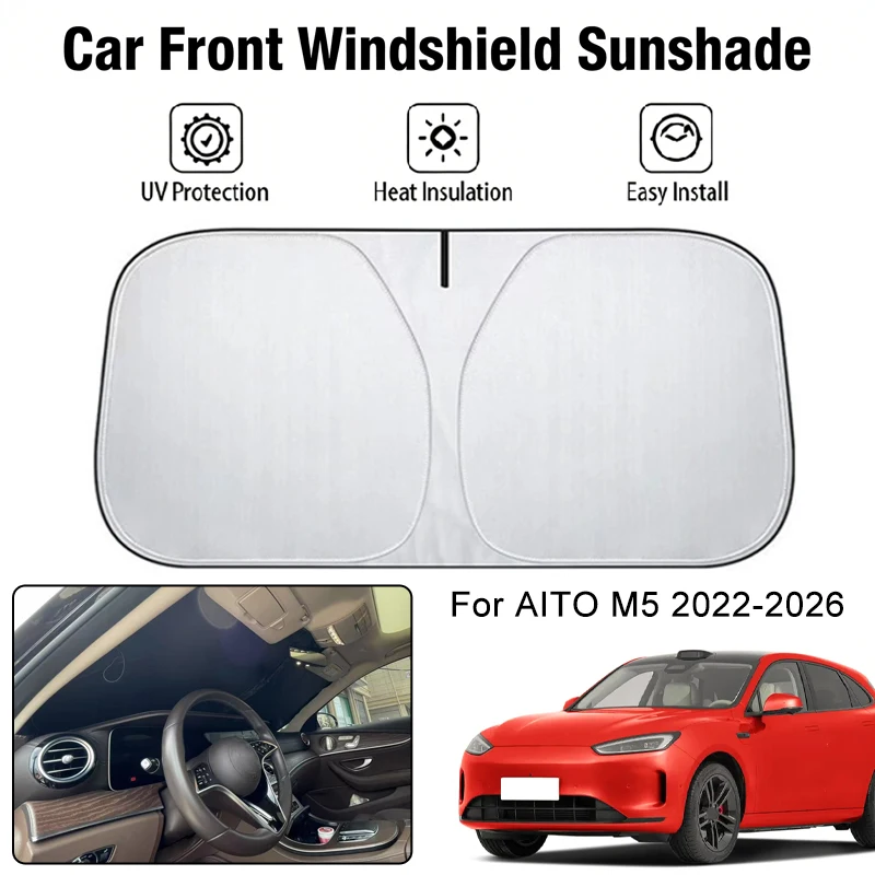 

Солнцезащитный экран на лобовое стекло автомобиля для AITO M5 2022-2026: защита от УФ-излучения и теплоизоляция, аксессуары для защиты салона авто от солнца