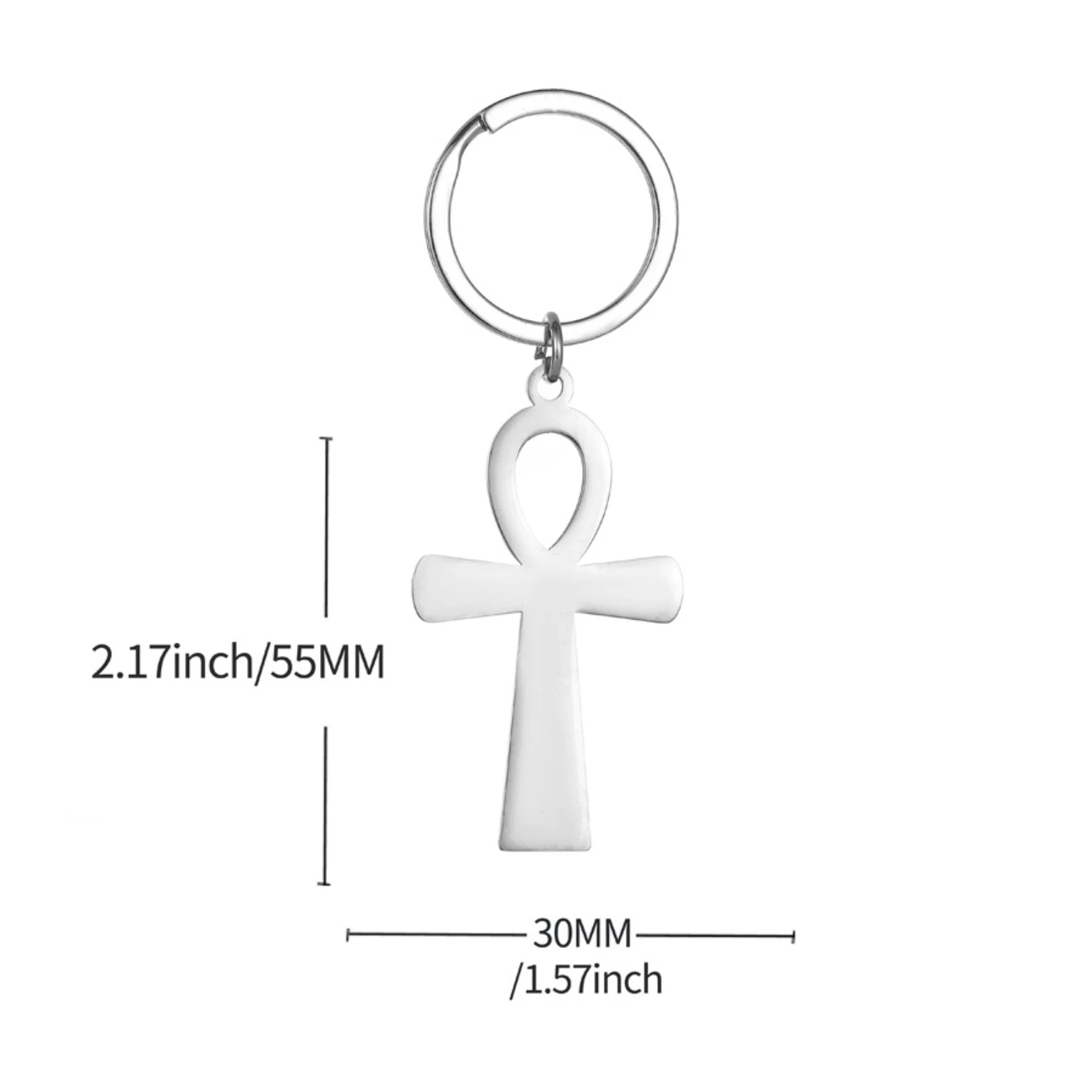 Altägyptisches Lebenssymbol Ankh Anhänger Schlüsselanhänger Edelstahl Schlüsselring Schmuck Geschenk – Detail 7