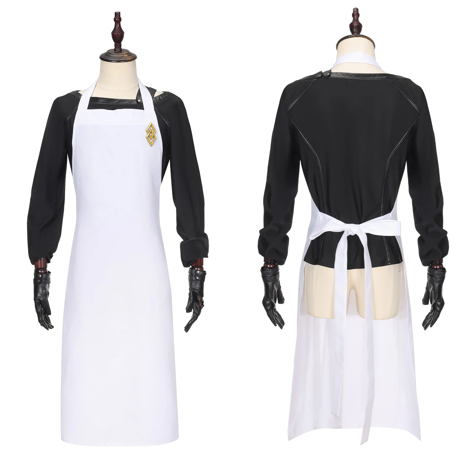 زي Kadoc Zemlupus التنكري قميص أسود معطف أبيض لحفلة الهالوين