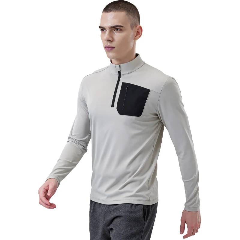

Men Long Sleeve Shirt Quick drying Breathable Fitness Pullover Tops Muscle Workout Outdoor Running Jogging Sport Clothing