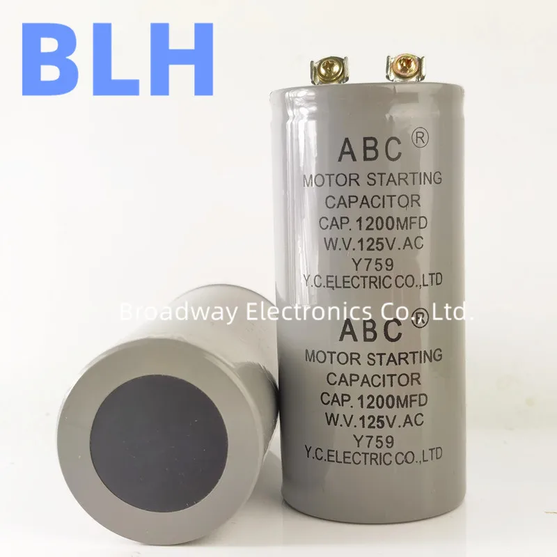 CD60 ABC Motor Starting Capacitor 125V 75UF 75MFD 100UF 100MFD 150UF 150MFD 200UF 200MFD 250UF 250MFD 300UF 300MFD 400UF 400MFD