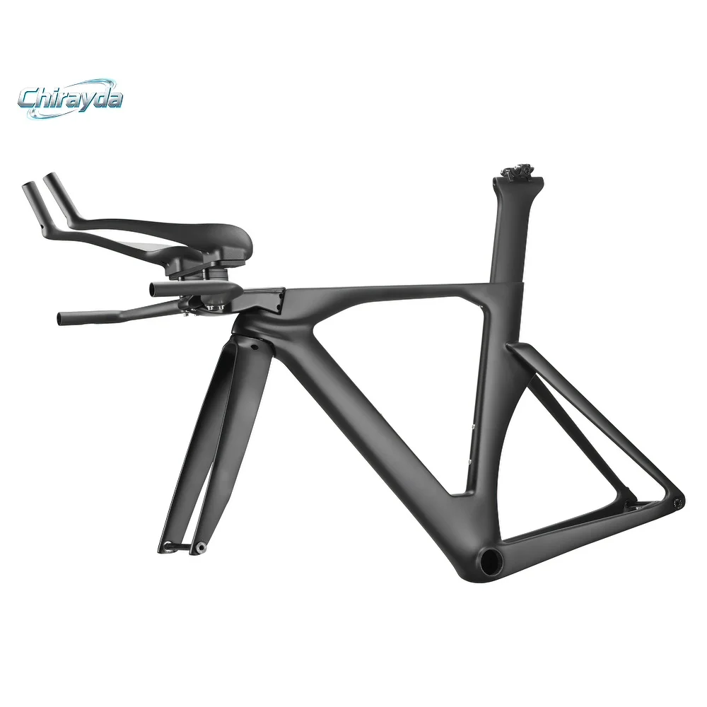 

T1100 Toray Carbon Fiber Triathlon Bikes TT Frame Compatible Time Trial Racing Frame with Handlebar for Enhanced Performance