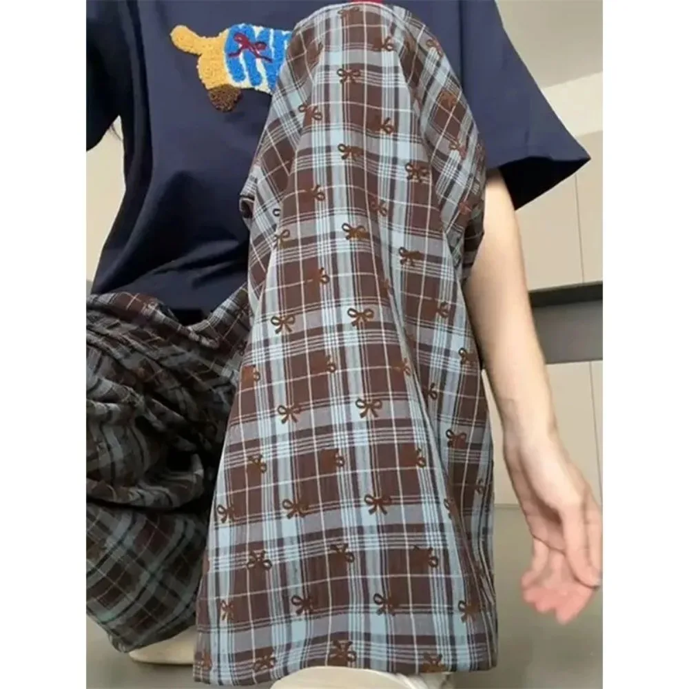 الكورية القوس بيجامة السراويل النساء عالية الخصر متوهج صالة السراويل للمنزل المشي ربيع الخريف الراحة الكورية القوس بيجامة السراويل