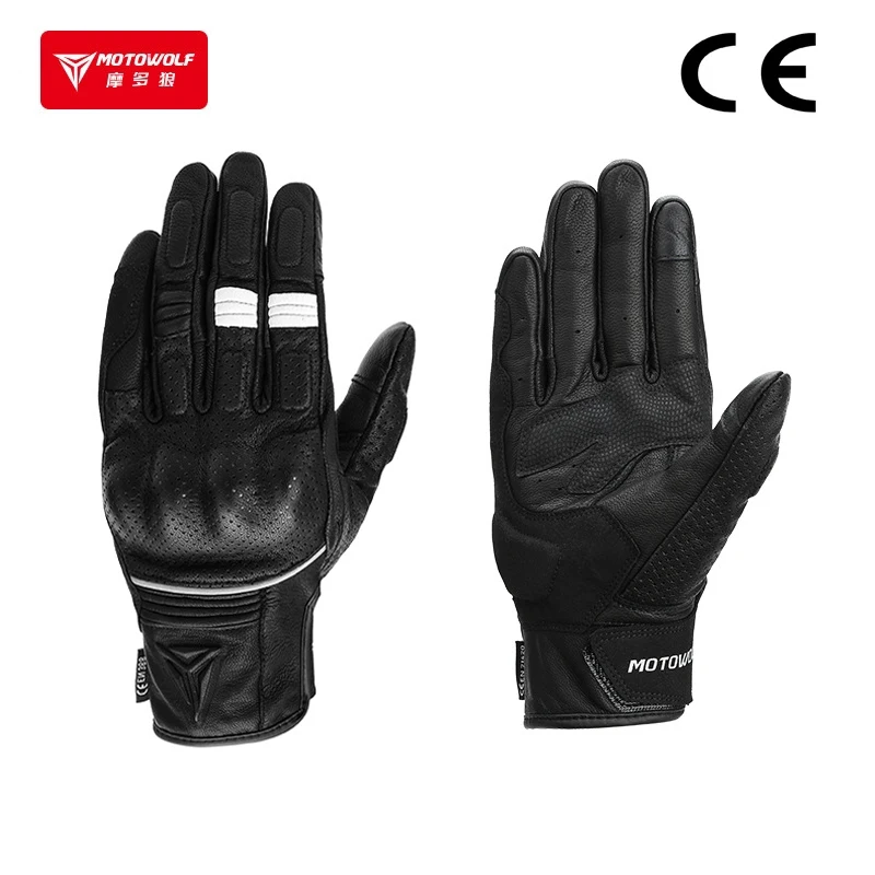 

CE Approved Motorcycle Leather Gloves Guantes Motociclista Luvas Motocicleta Handschoenen Elektrikli Motosikletler Touch Screen