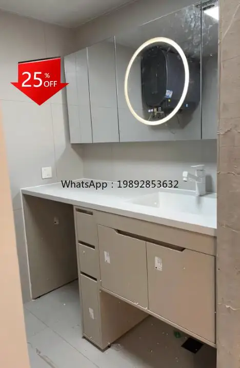 

Corian integrated basin fashion light luxury washing machine cabinet washbasin combination