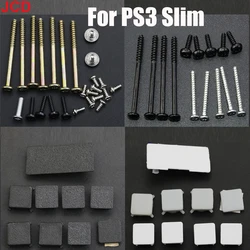 JCD For  PS3 Slim 2000 3000 4000 70000 Game Console Plastic Rubber Feet Cover Set Full Set Screws Kit Repair Parts