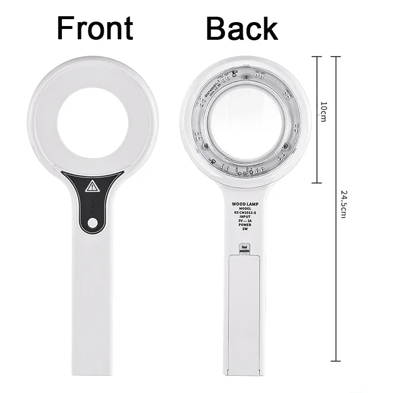 ポータブルウッズランプスキンアナライザー 8 倍倍率効果皮膚分析検出パーソナルケア顔のテスト