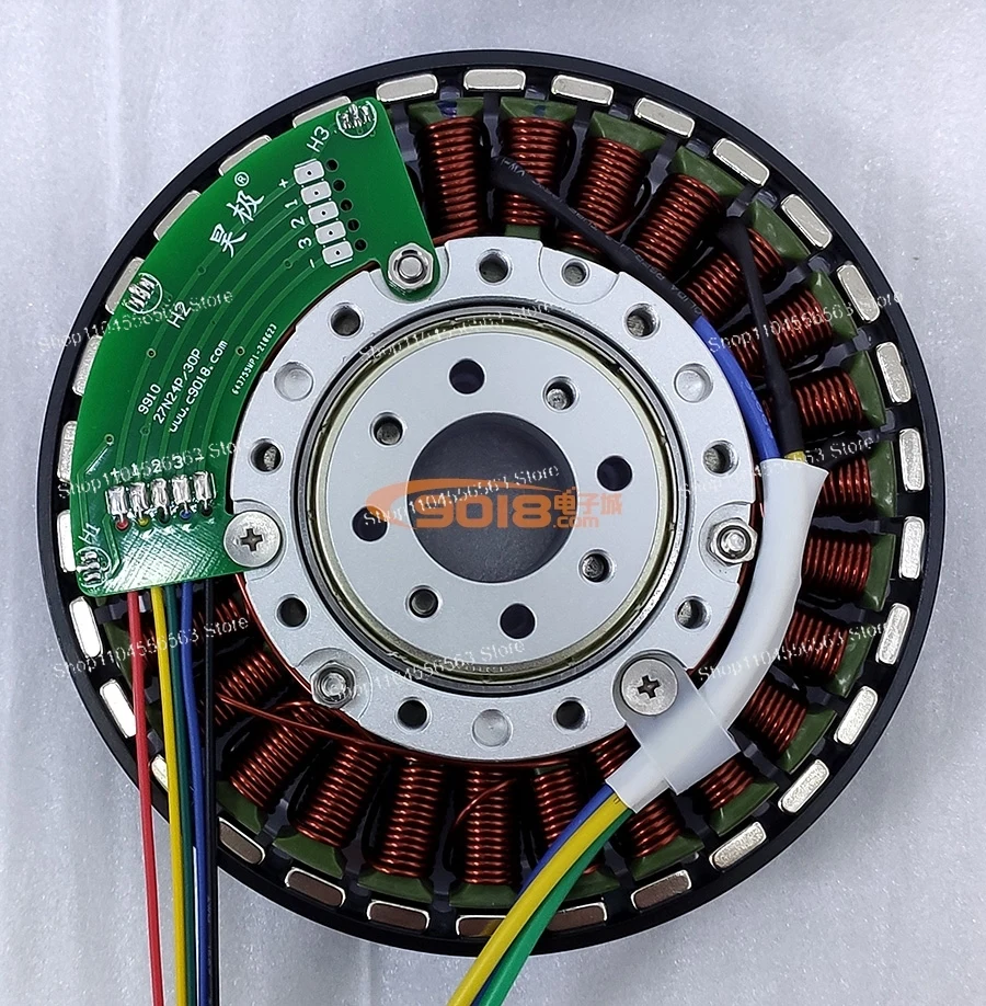 Трехфазный бесщеточный двигатель постоянного тока с полым валом, высокий крутящий момент, дисковый плоский двигатель, крутящий момент 2,0 Нм, регулируемая скорость, с драйвером
