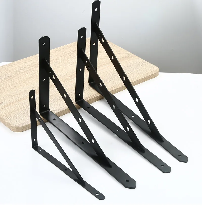 6/4PCS Black/White Steel Heavy Duty L Bracket,6-12