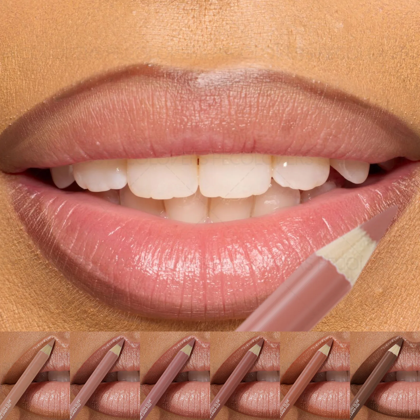 1pc delineador labial fosco de veludo suave-formato labial 3d, empilhável e misturável, copos antiaderentes para todos os tipos de pele, presente de natal