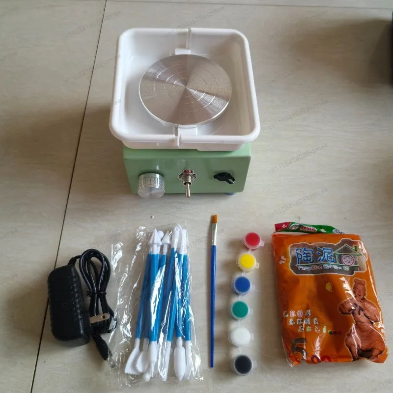 Mini Electric Pottery Wheel, Small Household Clay Machine, Handmade Ceramic Tool Set, 10cm Diameter