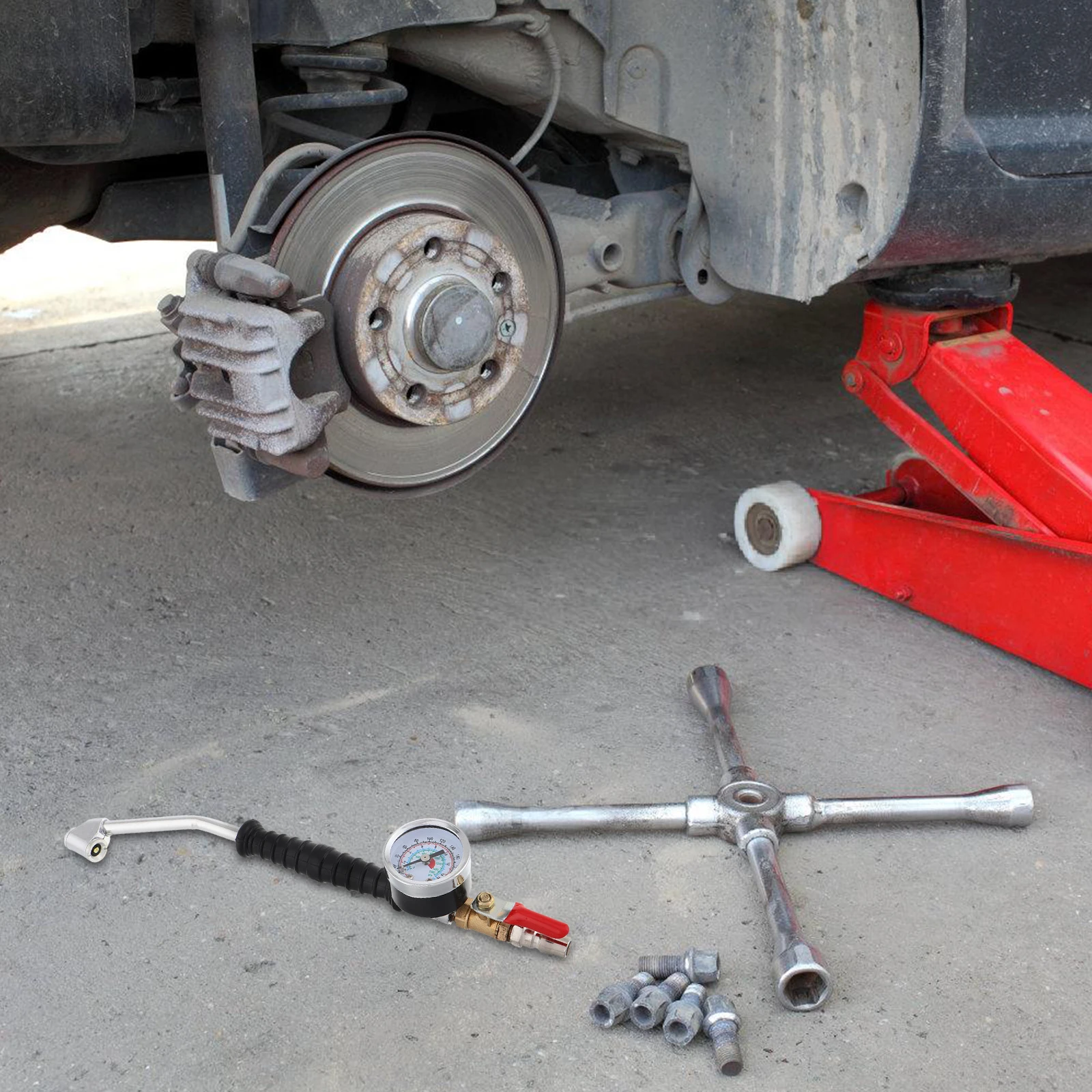 

Tire Inflator Built Quick Inflation Truck Tires Heavy Duty Adapter Tire Pressure Gauge Various Vehicles Plastic