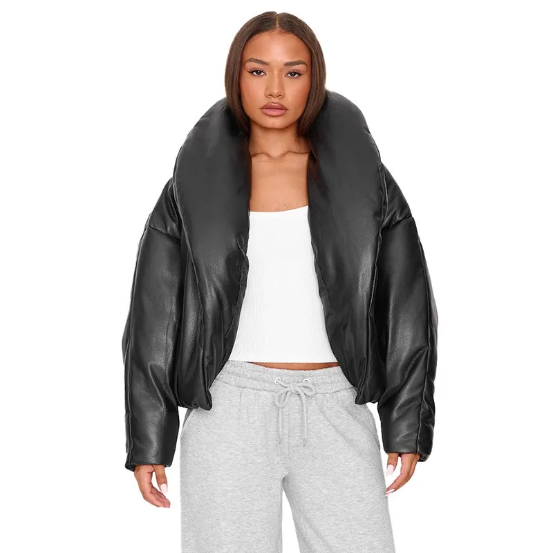 Cálido calle Sle Color puro Thiened algodón Jaet mujer Otoño Invierno Cardigan abrigo Q25TP296 transfronterizo Faionable