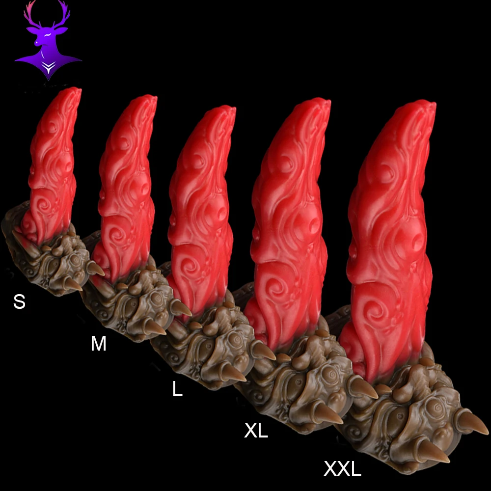 ELKKOST سيليكون الخيال الوحش اللسان تصميم بعقب المكونات حجم S M L XL XXL متعدد الألوان الشرج دسار مع شفط كأس الجنس لعب