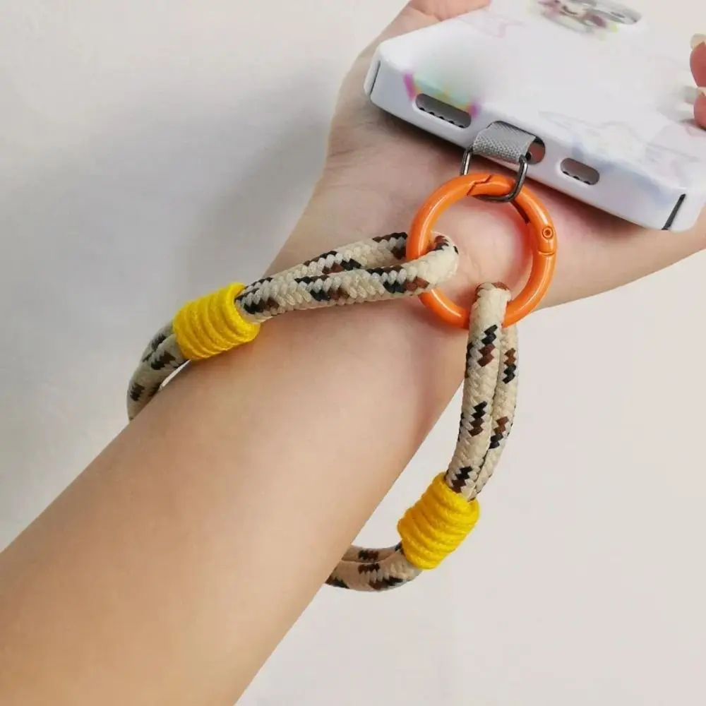 Portable Phone Lanyard Phone Hanging Rope Fashion Candy Color Phone Wrist Straps Nylon Anti-lost Rope Keychain Phone Accessories