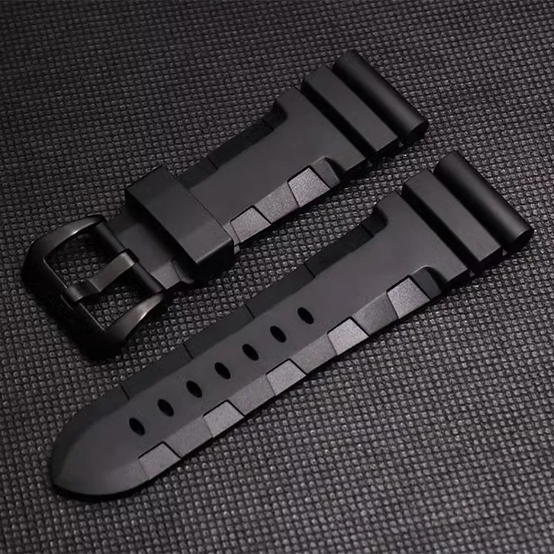 

Top Rubber Watch Strap For PAN Watches PAM111/441/1209, 24/26mm Aftermarket Watch Parts
